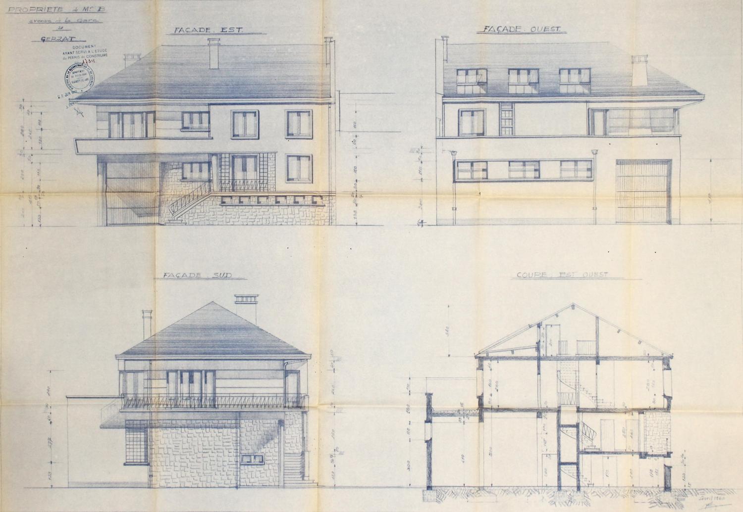 Gerzat, la maison B., 1960, Armand DECOMBAS architecte