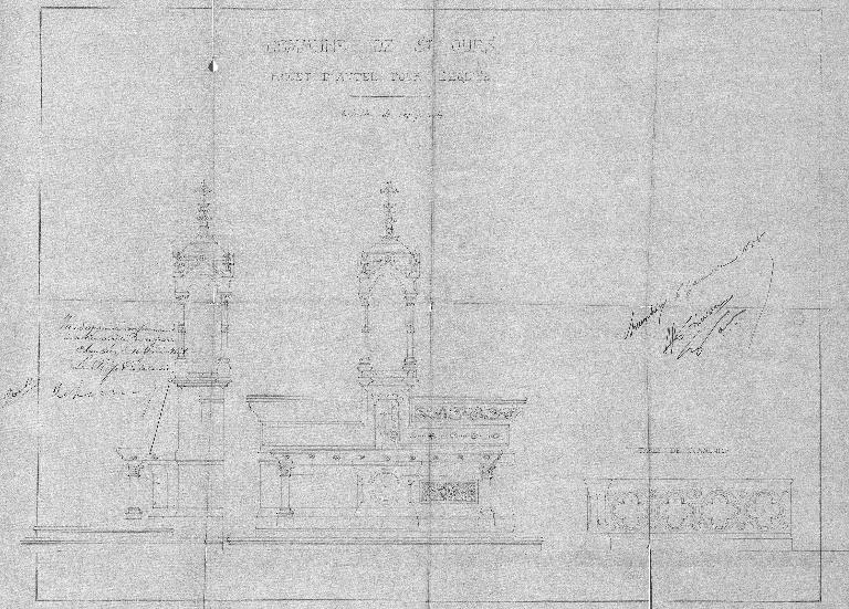 Maître-autel : table d'autel, gradin d'autel, tabernacle, exposition