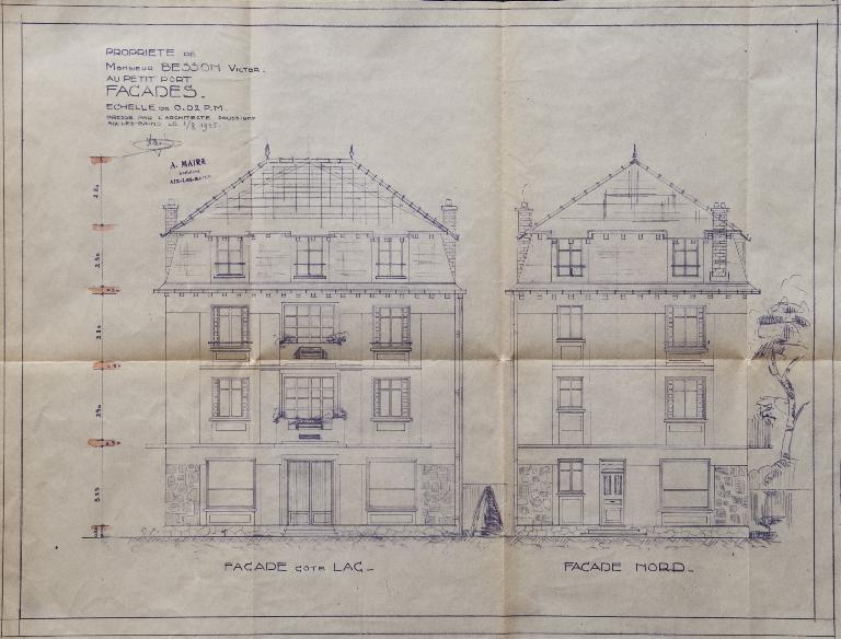 Maison et café Au Petit Charmant, puis maisons et cafés, puis maison et immeuble, dit immeuble Besson, et café Aix Plage