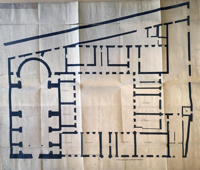 Plan du rez-de-chaussée, an III (AD Isère, L 513)