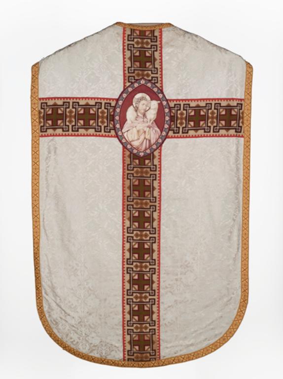 chasuble, étole, voile de calice, bourse de corporal : ornement blanc