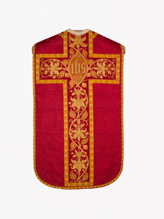 chasuble, étole, bourse de corporal : ornement rouge