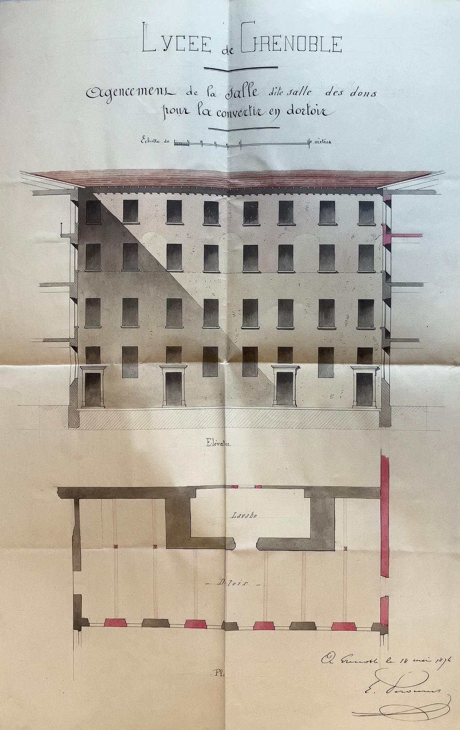 Collège de jésuites, dit Royal-Dauphin, puis école centrale, lycée, collège royal, lycée de garçons puis lycée de jeunes filles, actuellement cité scolaire Stendhal