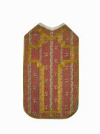 chasuble, étole, manipule, voile de calice, bourse de corporal : ornement rose