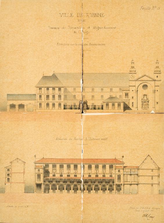 Manoir de Chènevoux, puis collège de jésuites, puis école centrale, puis lycée de garçons, actuellement lycée d'enseignement secondaire Jean-Puy