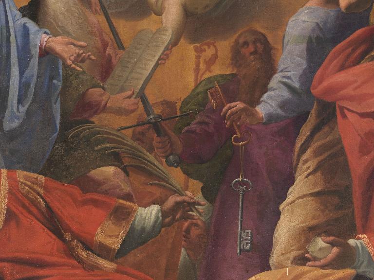 Tableau, cadre, bas-relief : La Sainte Trinité apparaissant à saint Ignace ou le Mystère de la Sainte Trinité