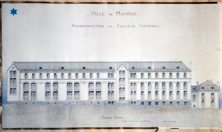 Projet de reconstruction du collège : élévation principale, variante (A Lycée Marmontel)