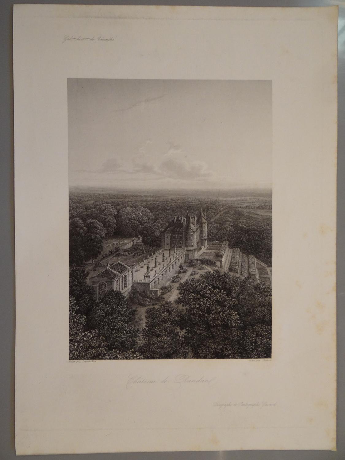 Gravure de Joseph Skelton - " Vue du château de Randan "