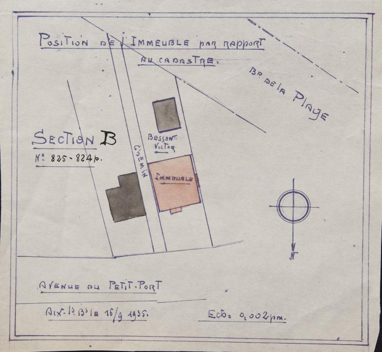 Maison et café Au Petit Charmant, puis maisons et cafés, puis maison et immeuble, dit immeuble Besson, et café Aix Plage