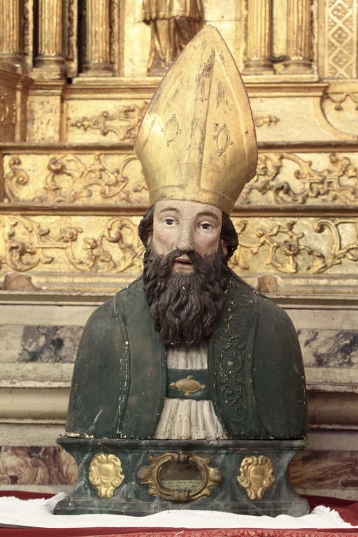 Buste-reliquaire : buste-reliquaire de saint évêque