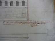 Plan du bâtiment de la porte d'entrée, 1826 (détail de la légende). Plan AC Lyon. Fonds des HCL ; 2OP682