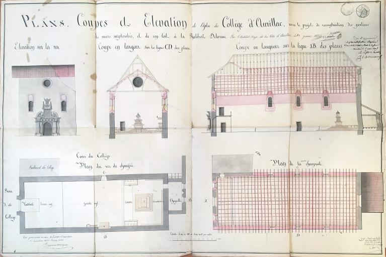 Eglise du collège des jésuites d'Aurillac, puis musée de peinture, actuellement salle polyvalente du collège Jeanne de la Treilhe