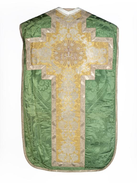 chasuble, étole, bourse de corporal : ornement vert n°2