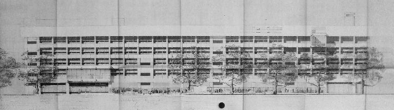Projet de reconstruction du lycée, par A. et P. Rostagnat, 1962