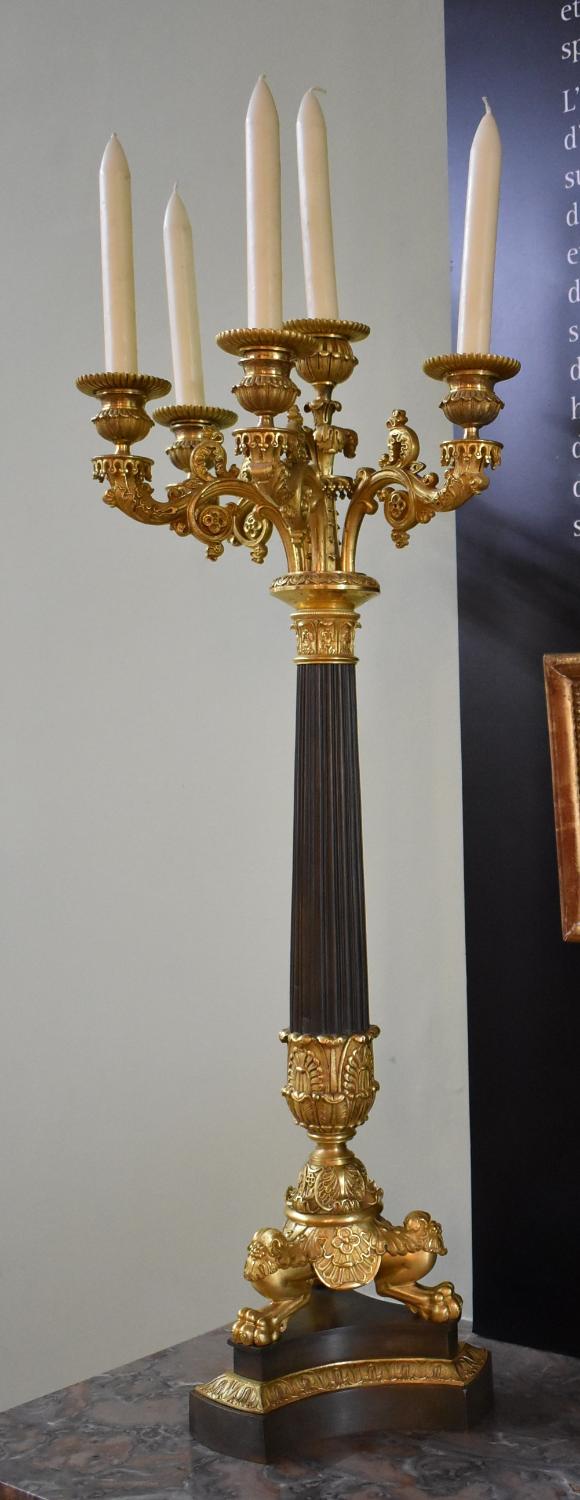 Paire de candélabres à cinq bras de lumière