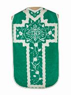 chasuble, manipule, voile de calice, bourse de corporal : ornement vert