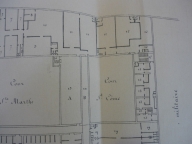 Plan du deuxième étage, s.d. (détail de la cour Saint-Côme). Plan AC Lyon. Fonds des HCL ; 2NP689