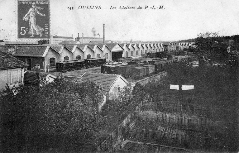 Ateliers SNCF dit Oullins-wagons ou Oullins-voitures site de la Saulaie actuellement métro ligne B