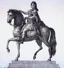 Groupe sculpté : statue équestre de Louis XIV