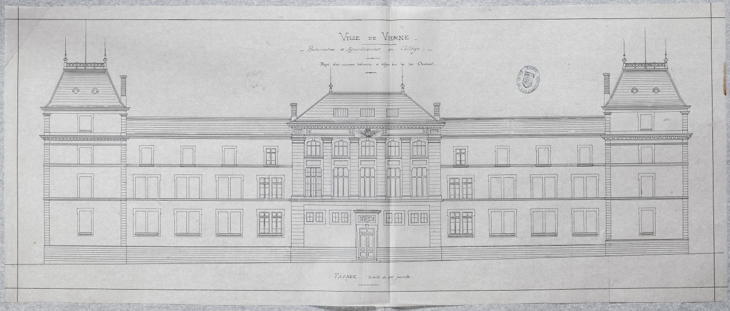 Collège de jésuites, puis institut national, école centrale supplémentaire, école communale secondaire, collège communal et école pratique de commerce et d'industrie, lycée, actuellement collège François-Ponsard