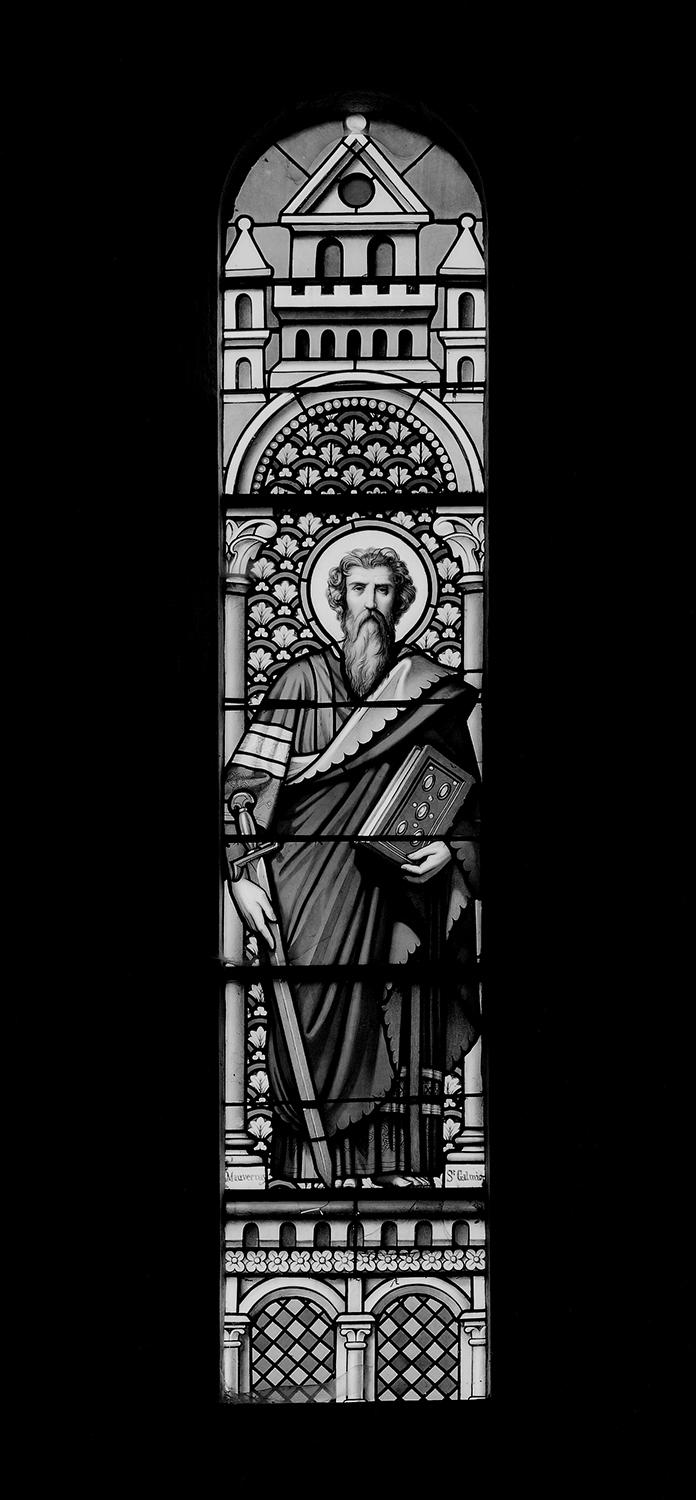 Ensemble de 13 baies : Le Christ, saint Pierre, saint Paul, saint Antoine, saint Jean-Baptiste (baies 0 à 9, 101-104)
