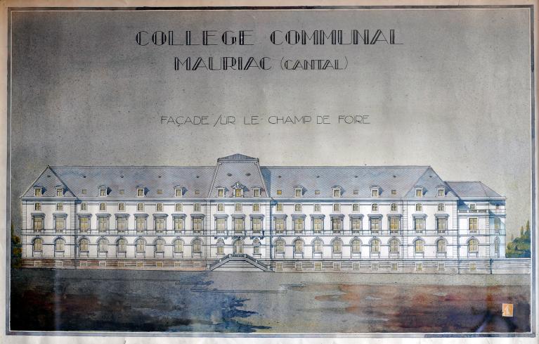 Projet de reconstruction du collège : élévation principale, par L. Saule et Merpillat, 1922 (A Lycée Marmontel)