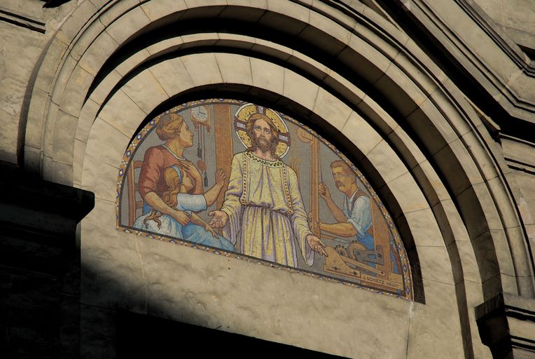 Revêtement mural : Le Christ visitant un atelier de tisseur