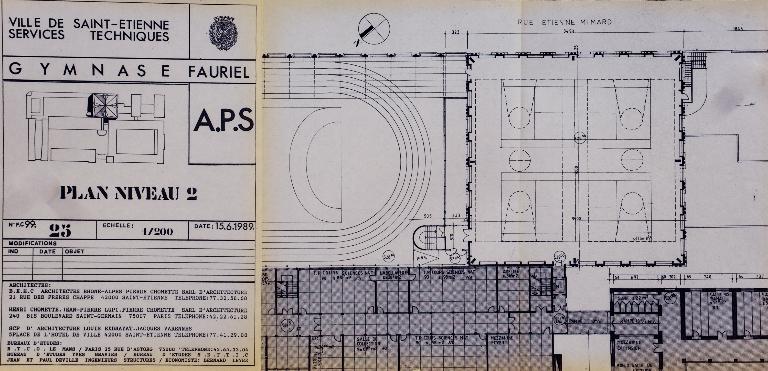 Édifice sportif : gymnase du lycée Claude-Fauriel