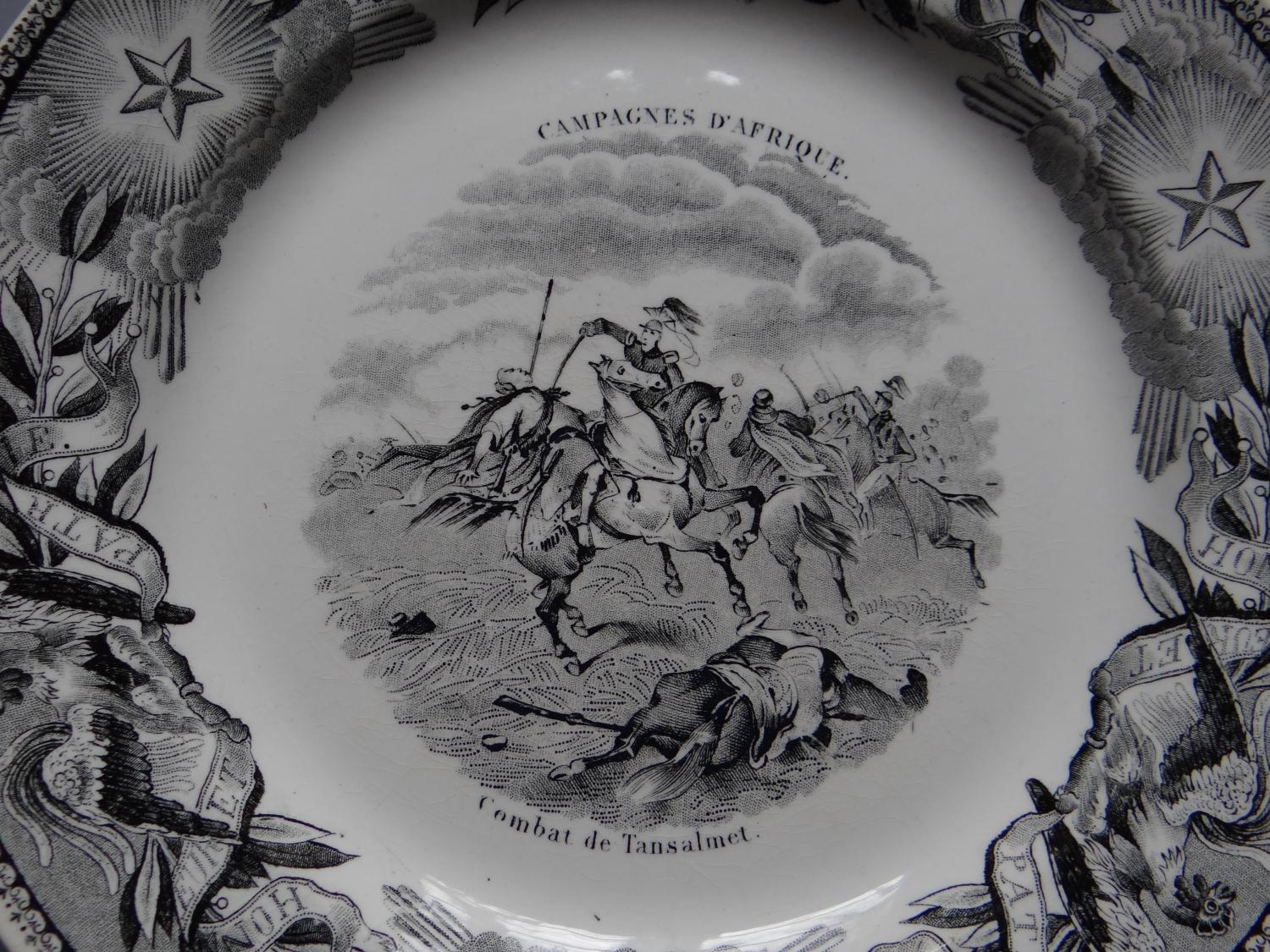 Assiette historiée n° 4 - " Campagnes d'Afrique " : " Combat de Tansalmet "