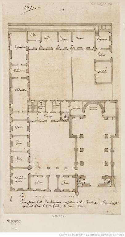 Plan du rez-de-chaussée, 2e projet, 1621 (B.n.F., Est., FOL-HD-4 (9)) 
