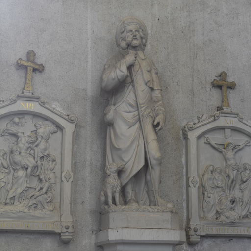 Ensemble de 2 statues : saint Roch et saint Isidore