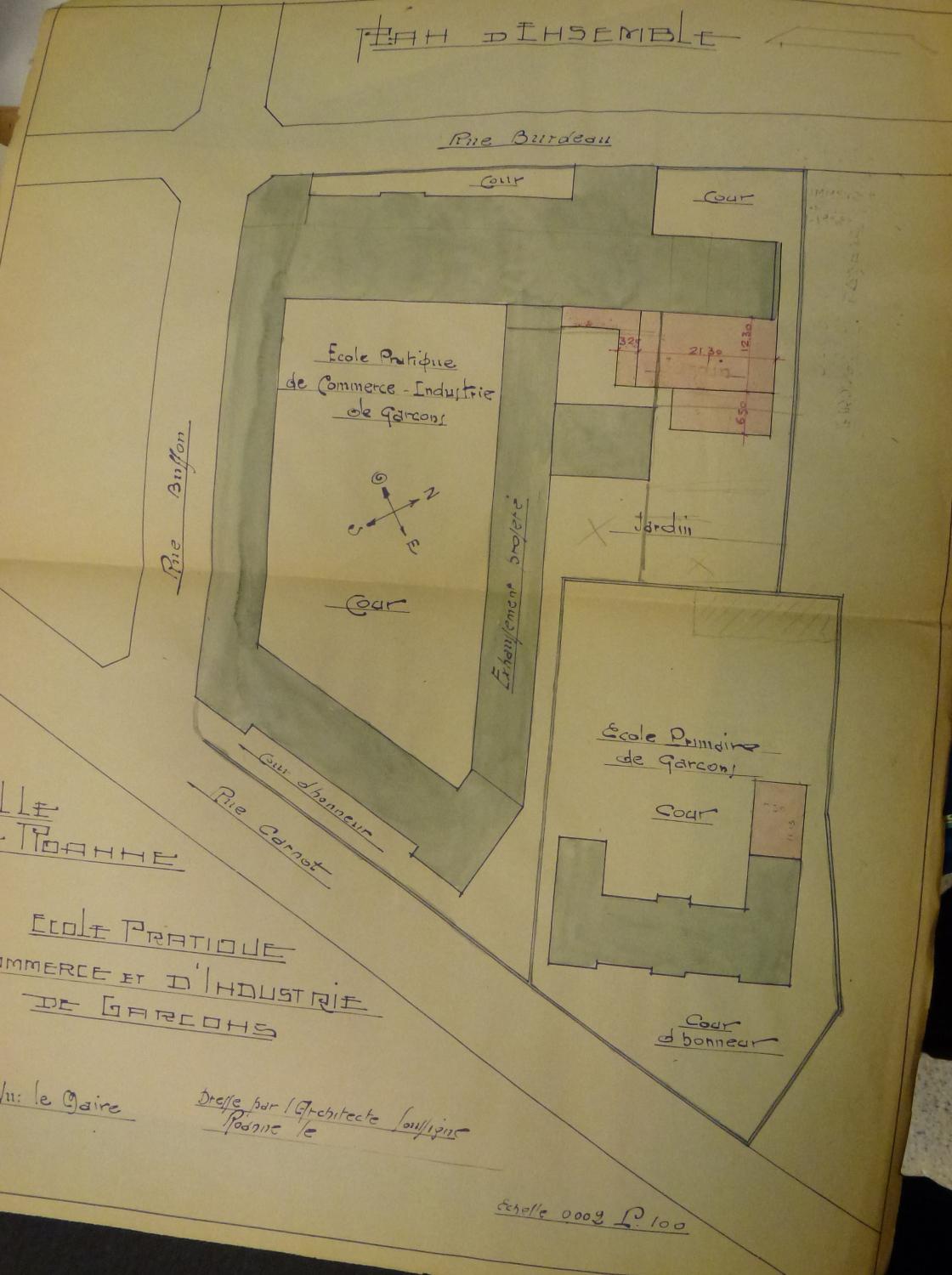 École pratique de commerce et d’industrie, actuellement lycée d’enseignement général, technologique et professionnel, dit cité scolaire Hippolyte Carnot