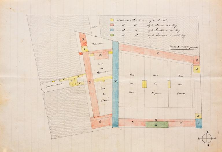 Plan projeté du nouveau lycée de garçons,1890