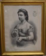 Deux paires d'estampes - Portraits d'Alphonse XII, roi d' Espagne et de son épouse Mercedes d'Orléans