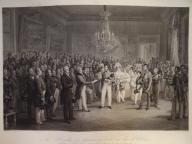 Estampe de Jean-Denis Nargeot d'après François-Joseph Heim - La Chambre des députés présente au duc d'Orléans l'Acte qui l'appelle au trône et la Charte de 1830 (7 août 1830)