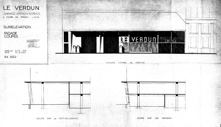 Garage de réparation automobile ; station service, garage Renault