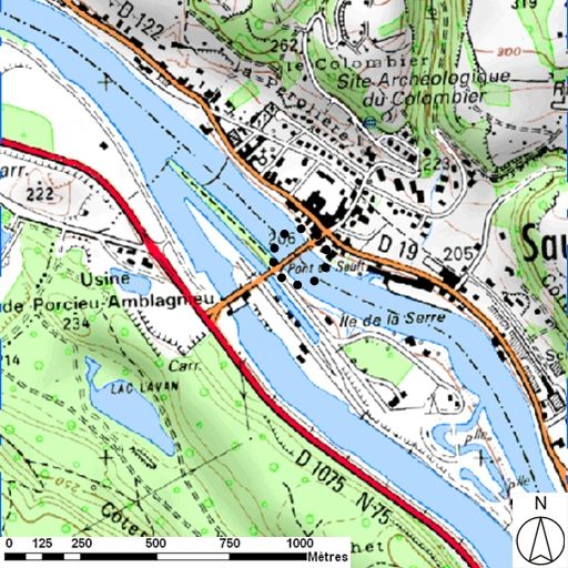 Anciennes passerelles et pont du Sault (détruits)