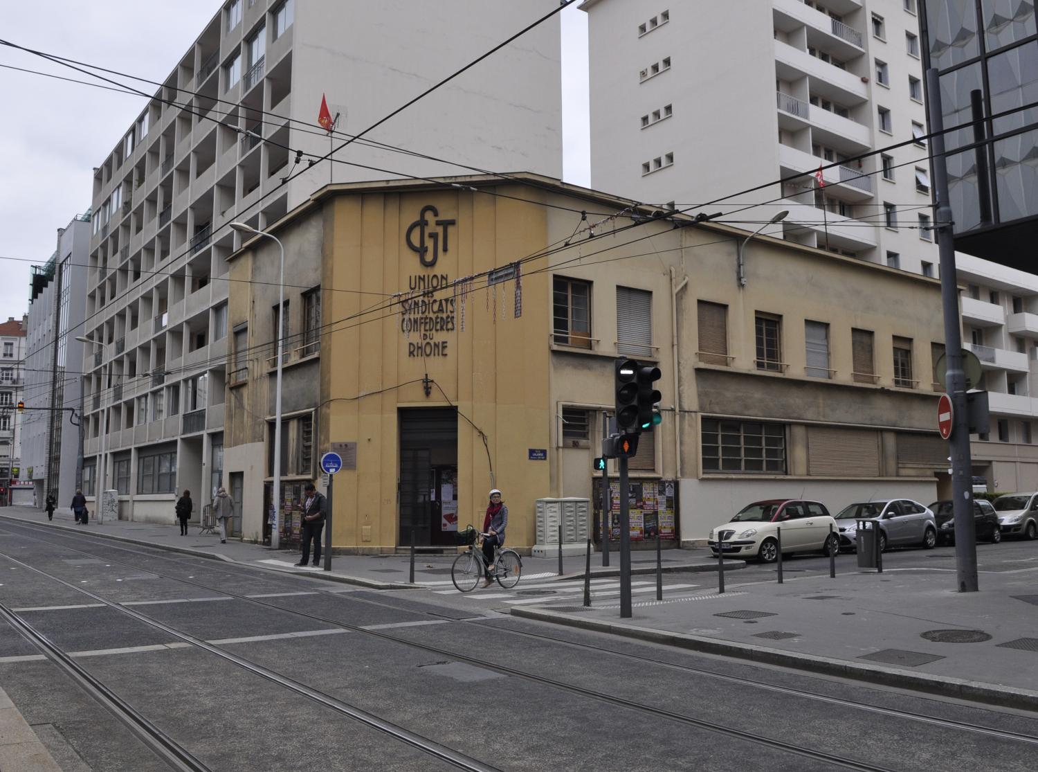 Siège syndical de la CGT Confédération Générale du Travail et de l'Union des Syndicats Confédérés du Rhône