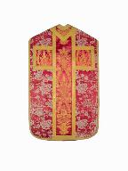 chasuble, étole, manipule, voile de calice : ornement rouge n°5