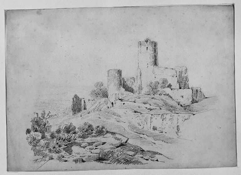 dessin : les tours du château de Trévoux