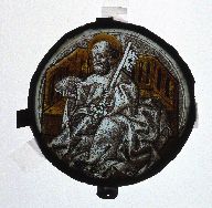 Verrière (rondel) : saint Pierre, verrière à personnages