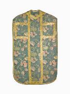 chasuble, étole, manipule, voile de calice, bourse de corporal : ornement vert