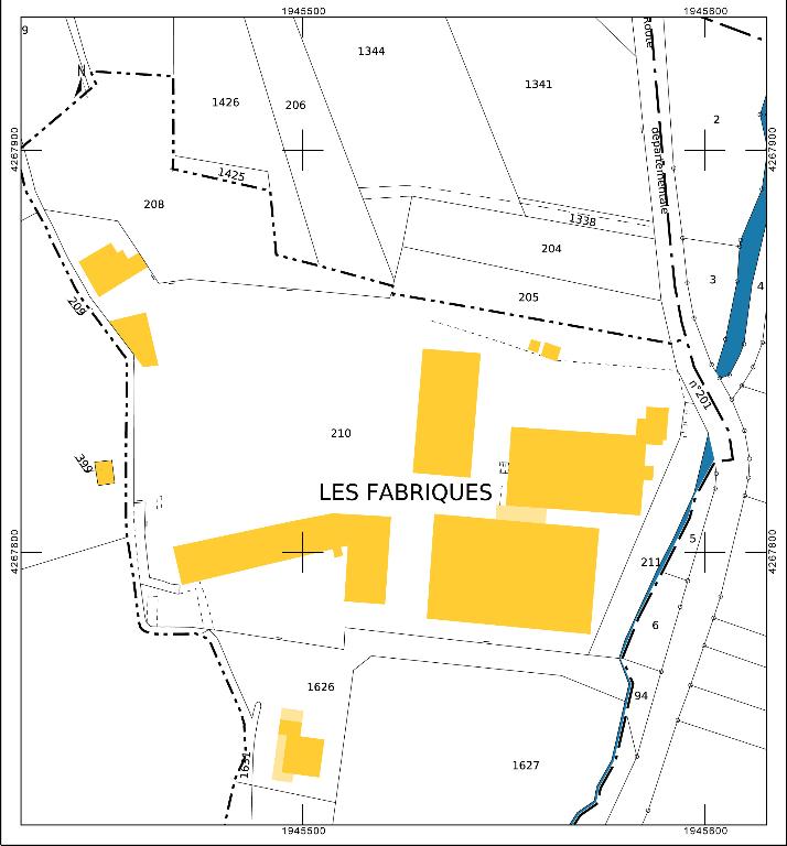 Forges Delescheraines puis tissage de soie puis fabrique de luminaires dites "Les Fabriques" actuellement sans affectation