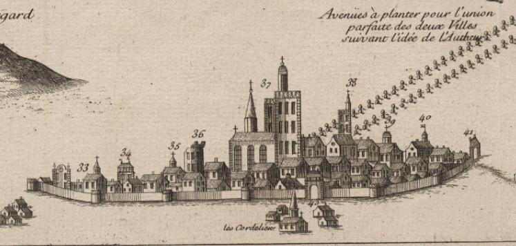 Bailliage, puis maison de ville ; ensemble de maisons, puis collège de jésuites de Montferrand, puis immeuble Saint-Pierre et maisons, actuellement immeuble et maisons