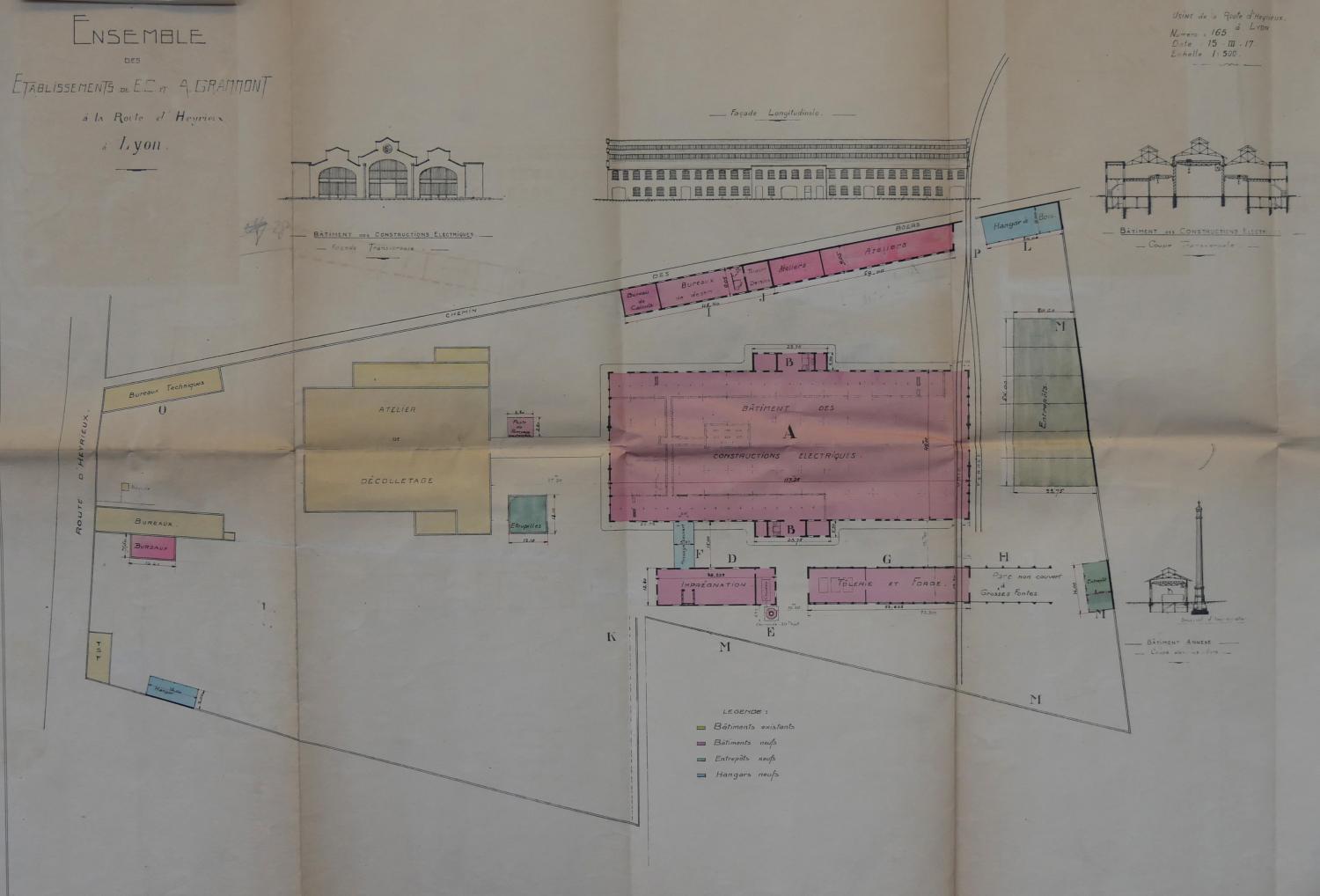 Plan usine Grammont 1917 (ACL : 314W588-116)