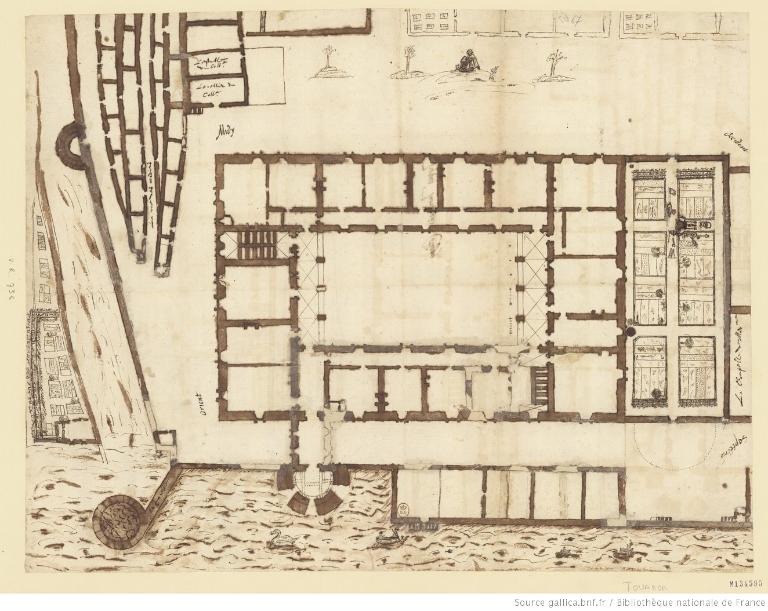 Plan du  collège de Tournon, vers 1570 (B.n.F., Est., HD-4 (16)-FT 4 )