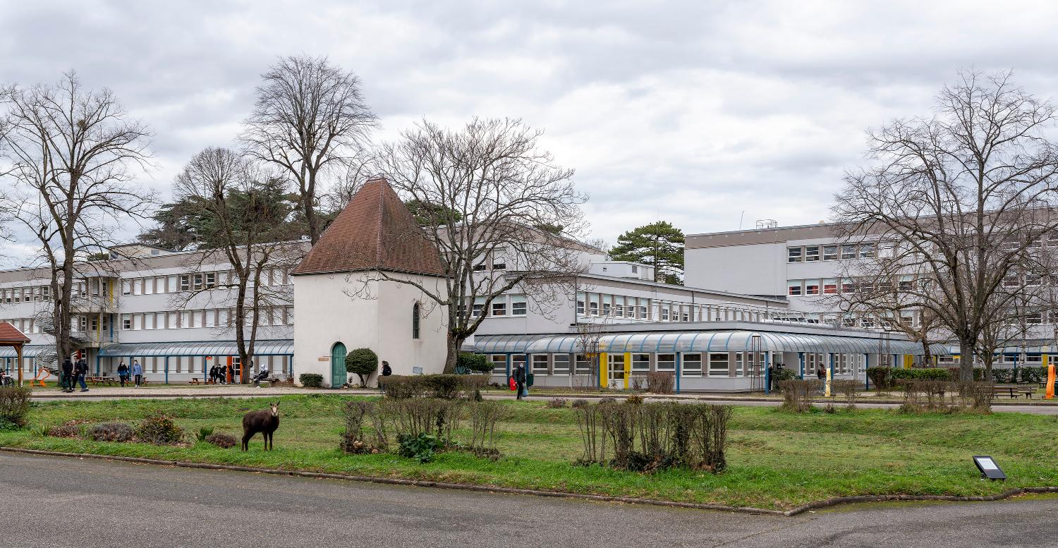 Château de la Pape, puis centre d'apprentissage, collège d'enseignement technique, actuellement lycée professionnel Georges-Lamarque, dit lycée des métiers de la tapisserie et des arts du bois