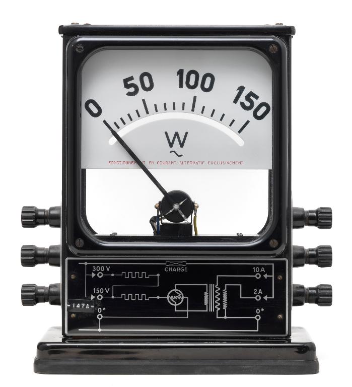 Instruments de mesure de forces électromotrices (3) : wattmètre et 2 voltmètres A.O.I.P.