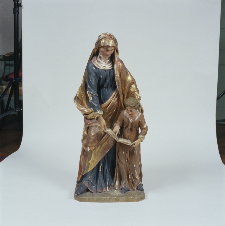 Groupe sculpté (demi-nature) : Education de la Vierge