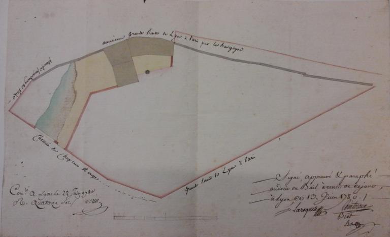 Plan des terrains loués par Cointeraux, 1780